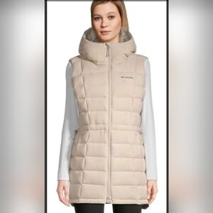 Columbia Medium Women's Cream Puffer Vest Down Filled NWT